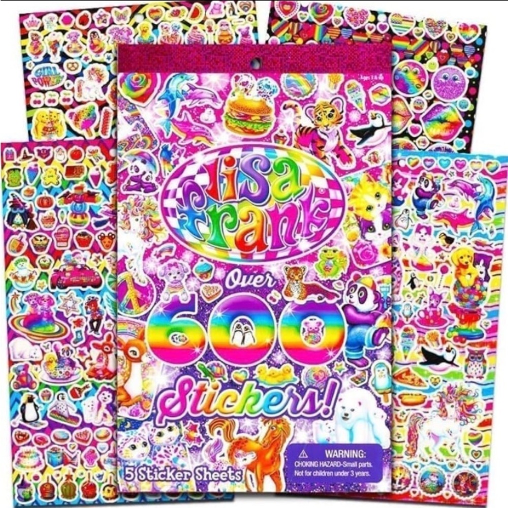 Lisa Frank 5 Page Sticker Book Over 600 Styles New